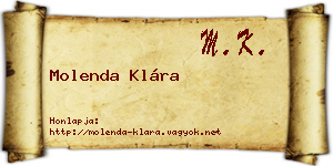 Molenda Klára névjegykártya